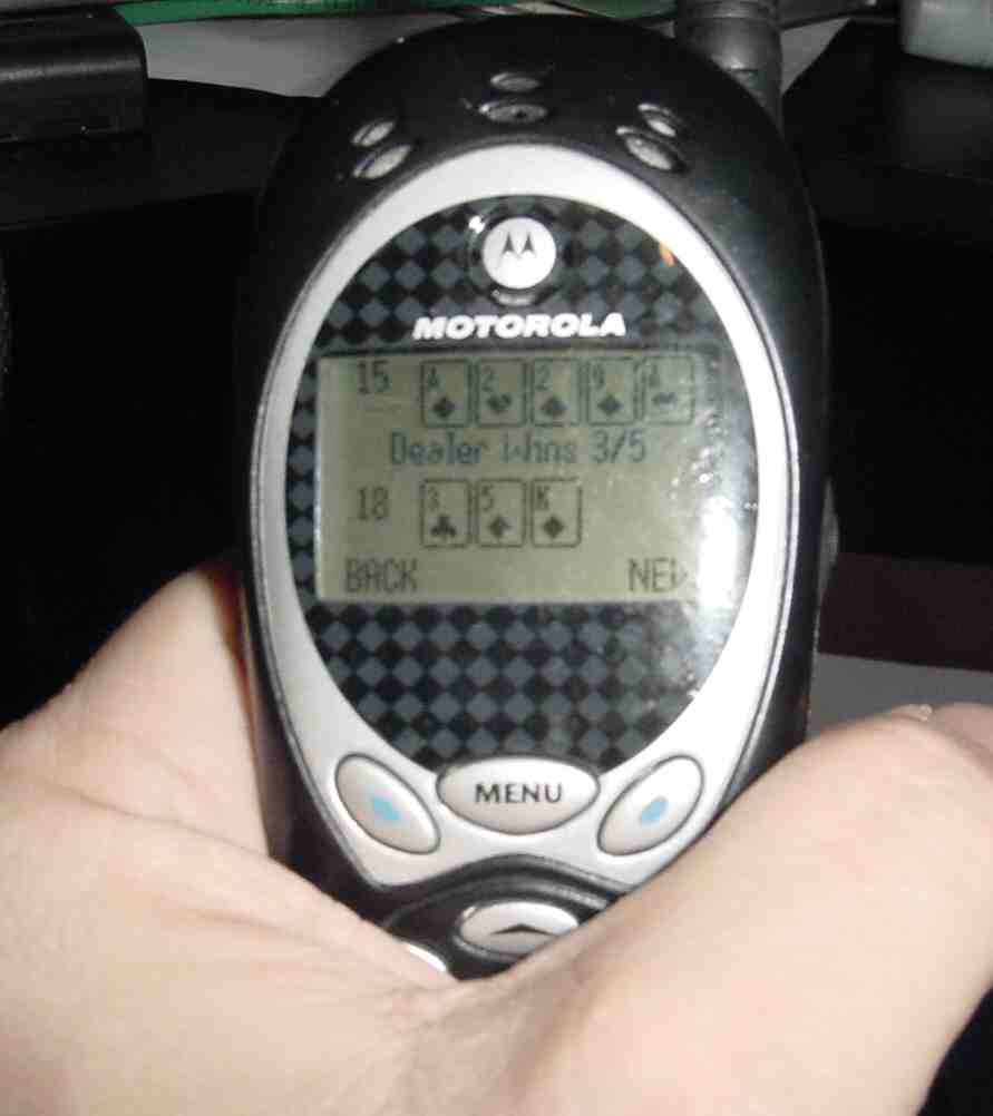 Motorola cell phone with a blackjack bug