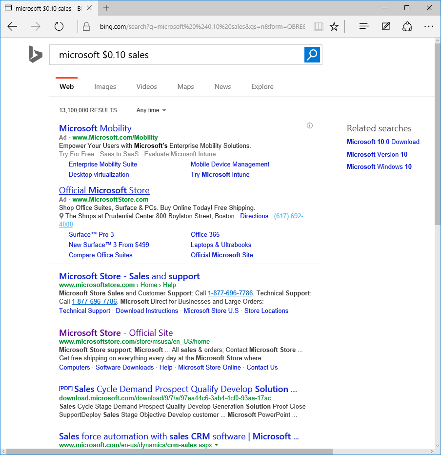 bing listing